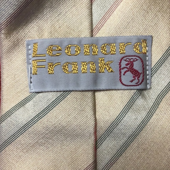 ✨Vintage Leonard Frank necktie in cream & blue✨ - Picture 3 of 4